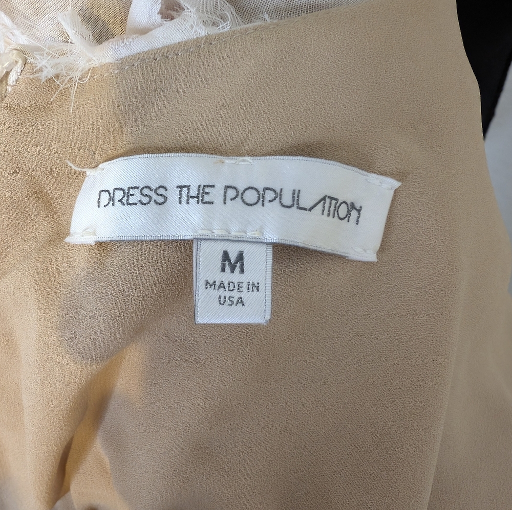 💘 Dress The Population Athena Blousson Petal Appliqué Dress - Picture 6 of 6